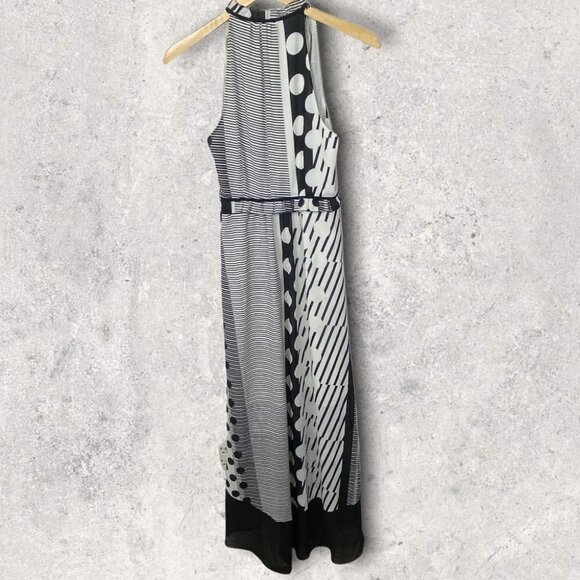 Anthropologie Channeled Polka Dot‎ Silky Striped Maxi Dress Size 0 Bohemian Boho - Picture 7 of 14